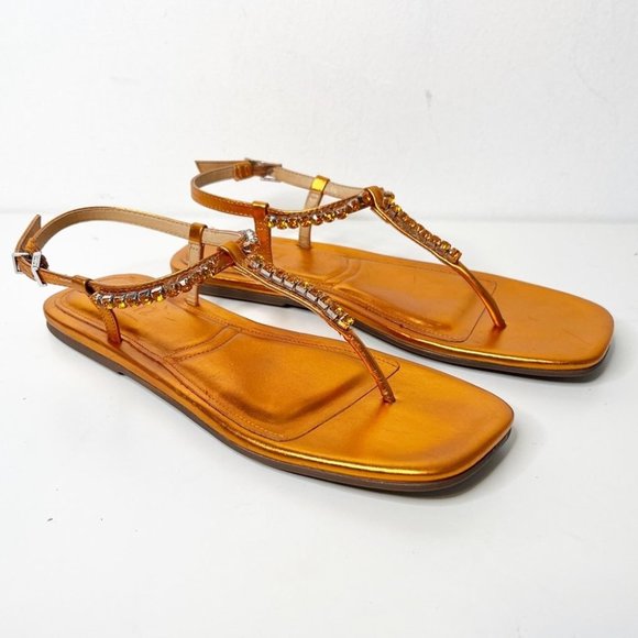 SCHUTZ Orange Embellished Sandals - Picture 8 of 12